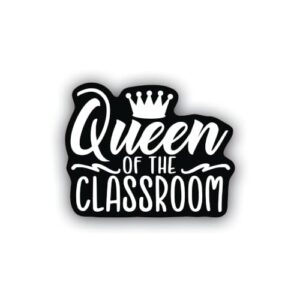 Adesivo decalque de vinil mais Shiz Queen of The Classroom Teacher para carro, caminhão, SUV, janela, janela, janela, janela, laptop, um decalque branco de 14 cm - MKS0691 (Discos de Vinil)