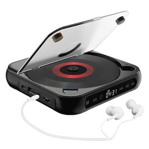 Reprodutor de CD Portátil BT5 1 Música Rádio FM Runner Desktop com Capa Display LED 6 Modos Repetição A-B Timer Controle Remoto (CDs)