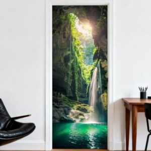 Nuxovilar Adesivos de porta de caverna Oasis em PVC 77 x 192 cm (Discos de Vinil)