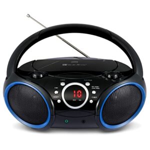 SINGING WOOD CD Boombox Portátil W/AM FM Rádio Entrada AUX, Azul (Equipamentos)