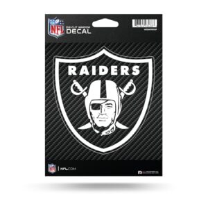 Rico Industries Decalque de vinil cortado com design de fibra de carbono NFL Las Vegas Raiders (Discos de Vinil)