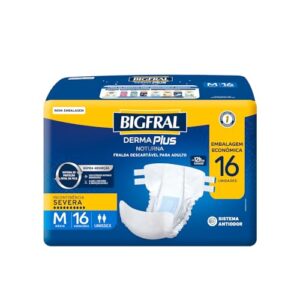 Fralda Bigfral Derma Plus Noturna Economica M 16 Unidades (CDs)
