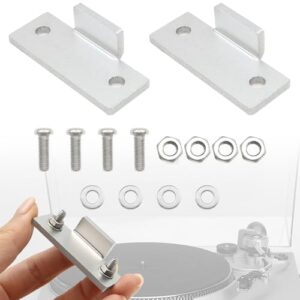 Dobradiças de cobertura contra poeira para toca-discos - abas de reparo e suportes de dobradiça para Technics SL-D2 3200 B2 Q2 D3 - Inclui 2 suportes, 4 parafusos, 4 arruelas e 4 porcas - Fácil (Equipamentos)