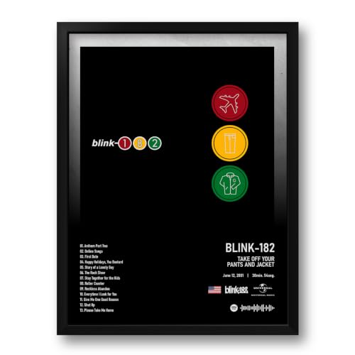 Quadro com Moldura Take Off Your Pants And Jacket Pop Punk Rock Álbum Spotify Tam. 33x43cm (Discos de Vinil)