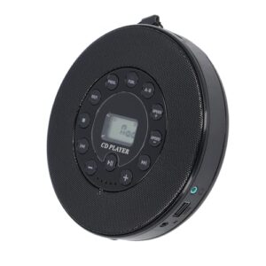 Luqeeg Leitor de CD Portátil Bluetooth Com Alto-falante MP3 Recarregável Anti-salto, CD Player Compacto para Viagens Em Casa, pacote: Bolsa de Armazenamento (Preto) (Equipamentos)
