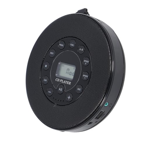 Luqeeg Leitor de CD Portátil Bluetooth Com Alto-falante MP3 Recarregável Anti-salto, CD Player Compacto para Viagens Em Casa, pacote: Bolsa de Armazenamento (Preto) (Equipamentos)