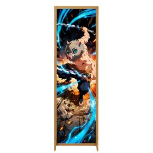 Biombo Divisoria Adesivo Vinil Painel Demon Slayer Anime Banner Cartaz Divisor Ambiente Decoração Festa (Desenho 2) (Discos de Vinil)