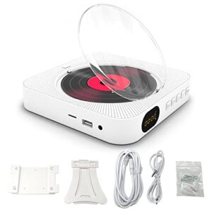 KC-909 Leitor de CD portátil Alto-falante embutido Leitores de CD estéreo com entrada dupla para fones de ouvido de 3,5 mm Tela LED Leitor de música CD montável na parede com controle remoto IR Supor (Equipamentos)