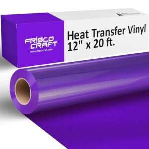 Frisco Craft Rolos de vinil HTV - Rolos de vinil de transferência de calor para impressões personalizadas - Rolo HTV fosco de 30 cm x 6 m - Passar a ferro para todas as máquinas de corte - (Discos de Vinil)