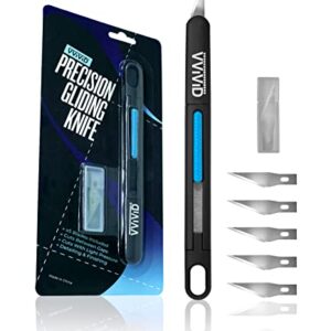 VViViD Precision Gliding Craft Hobby Knife, Retractable, Safety locking, 5 Replacement Blades (Discos de Vinil)
