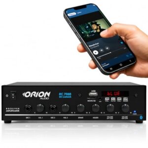 Orion Receiver RC7000 Bluetooth 500W 4 Canais | Amplificador Profissional para Igrejas, Eventos, Comércios e Som Ambiente (Equipamentos)