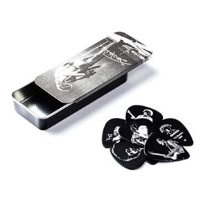 Jim Dunlop JHPT06M Jimi Hendrix Silver Portrait Series Pick Tin, sortida, média, 12 palhetas (Discos de Vinil)