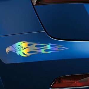 Adesivo decalque Flame For Eagle para carro, SUV, caminhão, motocicleta, gráficos de vinil de alta classe com forte aderência, emblema de capô resistente ao desbotamento, para fácil aplicação, ajuste (Discos de Vinil)