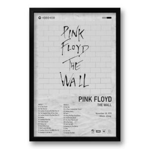 Genérico Quadro Álbum Spotify The Wall - Pink Floyd - 40x60cm Retrô Rosa Poster (Discos de Vinil)