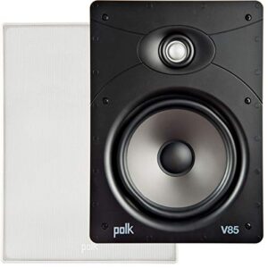 Polk Audio Alto-falante V85 Vanishing in Wall (individual) – ideal para salas grandes, possui driver de cone de polímero composto, tweeter giratório de domo de seda inclui grade fina para pintura (Equipamentos)