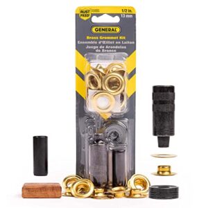 Kit de ferramentas de ilhós General Tools, kit com 12 ilhós de latão de 1,27 cm (Discos de Vinil)