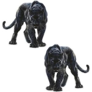 ZUKHL 1 par de decalque de vinil Pantera Negra - Adesivo de PVC resistente a arranhões, 12,5 x 13 cm, adequado para carros, caminhões, SUVs, laptops - Fácil de aplicar em janelas, paredes (Discos de Vinil)