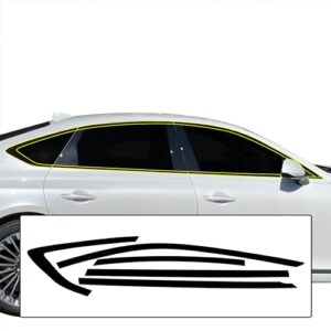 BOGAR TECH DESIGNS Sobreposição de exclusão cromada de janela lateral compatível com Genesis G80 2021-2025, preto brilhante (Discos de Vinil)