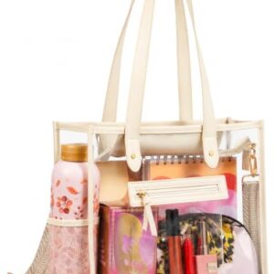 Handy Laundry Bolsa transparente para eventos de estádio - Bolsa transparente grande - Bolsa transparente para mulheres, trabalho, praia e compras, Transparente., 11.2"L x 5"W x 11.8"H, Bolso lateral (Discos de Vinil)