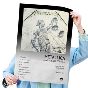 Poster Autoadesivo 40x60cm Álbum And Justice for All Metallica, heavy metal, Spotify (Discos de Vinil)