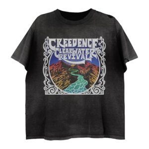Creedence Clearwater Revival Camiseta unissex adulto Creedence Clearwater Revival Mountain Rivers, Preto, G (CDs)