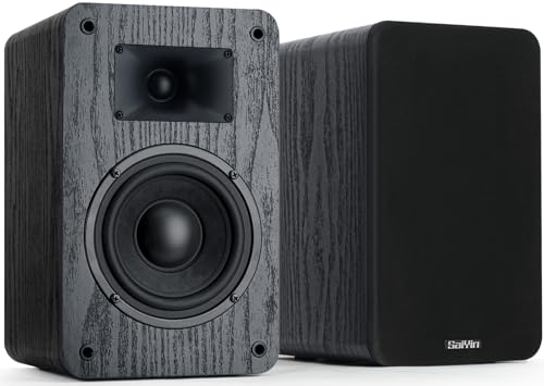 Saiyin Alto-falantes passivos de estante de livros com potência máxima de 80 W, woofer de 12,7 cm e tweeter de seda de 20 mm, clareza vocal aprimorada, 4 Ω, alto-falantes passivos para áudio doméstico (Equipamentos)