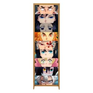 Biombo Divisoria Adesivo Vinil Painel Demon Slayer Anime Banner Cartaz Divisor Ambiente Decoração Festa (Desenho 1) (Discos de Vinil)