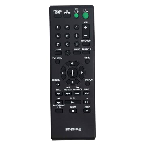 Controle remoto de substituição RMT-D187A compatível com Sony DVD CD Player DVP-NS611HP DVP-SR500HP DVP-NS718H DVP-SR500H DVP-SR101P DVP-SR510P DVP-SR200P DVP-SR401HP DVP-NS710H DVP-SR400P (Equipamentos)