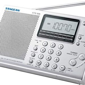 Sangean Receptor de banda mundial ATS-405 FM-estéreo/AM/onda curta, prata (Equipamentos)