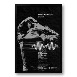 Genérico - Quadro Decorativo com Moldura AM - Arctic Monkeys - 40 x 60 cm (Discos de Vinil)