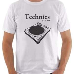 Camiseta DJ Technics toca discos (Equipamentos)