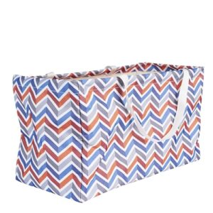 Household Essentials Bolsa utilitária de lona com alças, sacola retangular Krush, forro de vinil resistente à água, grande capacidade, durável e versátil, estampa Chevron (Discos de Vinil)