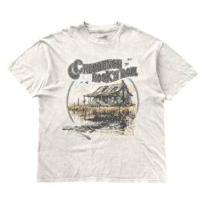 Creedence Clearwater Revival Camiseta unissex adulto Creedence Clearwater Revival Rock N Roll, Branco, P (CDs)