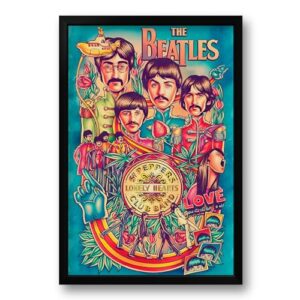 Quadro Sgt. Pepper's Lonely Hearts Club Band - The Beatles (Preto Fosco) (Discos de Vinil)
