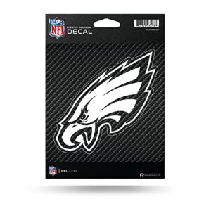 Rico Industries Decalque de vinil cortado com design de fibra de carbono NFL Philadelphia Eagles (Discos de Vinil)