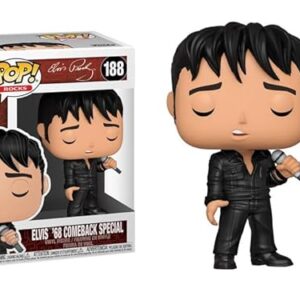 Funko Pop Elvis Presley + protetor: boneco de vinil Pop! Rocks (conjunto de presente com caixa protetora da marca ToyBop) (Elvis '68 Comeback Special) (Discos de Vinil)