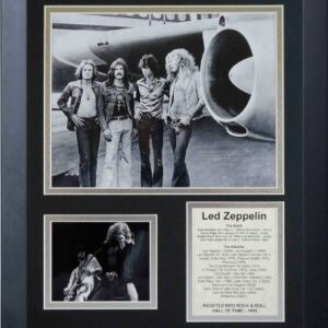 Led Zeppelin Plane- Rock & Roll Legends colecionável | Colagem de fotos emolduradas para decoração de parede - 30,5 x 38,1 cm | Legends Never Die (Discos de Vinil)