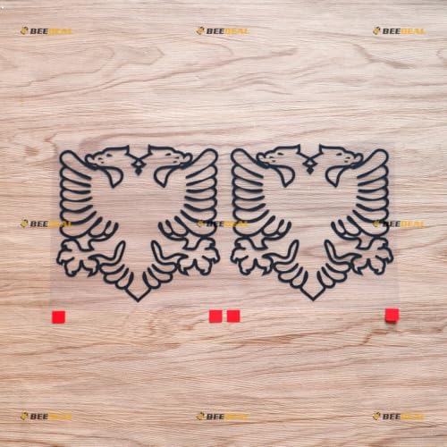 Adesivo de vinil Albanian Double Headed Eagle Albania - Pacote com 2 pretos, 15 cm - para carro, barco, laptop, estilo c (Discos de Vinil)