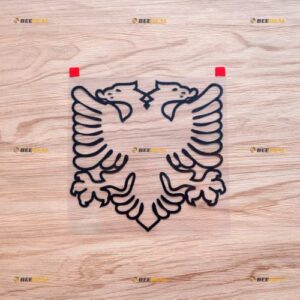 Adesivo de vinil Albanian Double Headed Eagle Albania - Preto 20 cm - para carro barco laptop estilo c (Discos de Vinil)