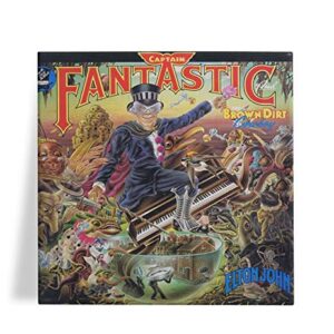 Azulejo Decorativo Elton John Captain Fantastic 15x15 - Artgeek - Branco ou bege - Porcelana - Polido - Quadrado - 15x15 cm (Discos de Vinil)