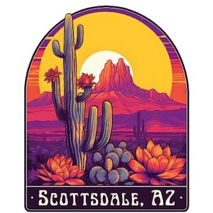Adesivo decalque de vinil Scottsdale Arizona Design B Souvenir 5 cm (Discos de Vinil)