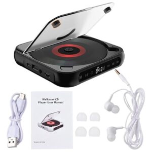 Leitor De Cd Bluetooth Portátil Compatível Com CD/MP3/CD-RW (Preto) (Equipamentos)
