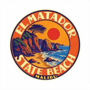 Adesivo de vinil El Matador State Beach Malibu Califórnia 7,6 cm (Discos de Vinil)