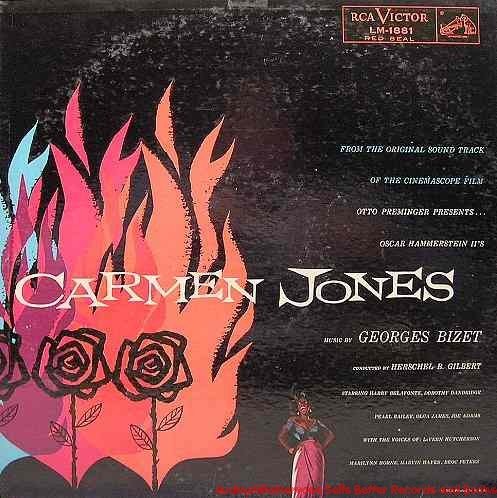 Carmen Jones - Music by Georges Bizet. Harry Belafonte, Dorothy Dandridge, Pearl Bailey, Olga James, Joe Adams, with the voices of LaVern Hutcherson, Marilynn Horne, Marvin Hayes, Broc Peters (Discos de Vinil)