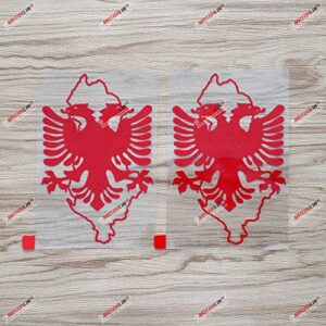 2X adesivo vermelho de 12 cm Albânia Eagle mapa contorno decalque adesivo de vinil de carro albanês cortado no bkgrd estilo b (Discos de Vinil)