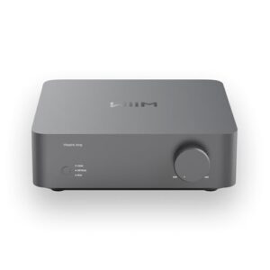 WiiM Amplificador Vibelink | Amplificador de potência de 100 W com ESS 9039Q2M DAC e TI TPA3255 premium | Compatível com WiiM Mini, Pro, Pro Plus e Ultra | Entradas RCA, coaxial e óptica | Cinza (Equipamentos)