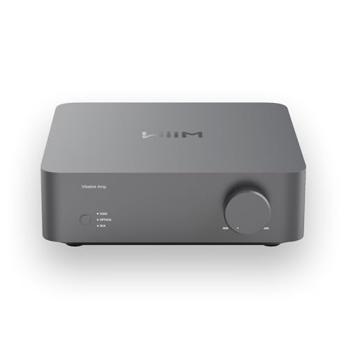 WiiM Amplificador Vibelink | Amplificador de potência de 100 W com ESS 9039Q2M DAC e TI TPA3255 premium | Compatível com WiiM Mini, Pro, Pro Plus e Ultra | Entradas RCA, coaxial e óptica | Cinza (Equipamentos)