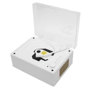VBESTLIFE CD Player de Desktop Vintage Com Alto -falantes, CD Player de Mala retrô Recarregável Portátil para Casa, Bluetooth 5.0, Flash USB, aux (Cor de grão de madeira branca) (Equipamentos)