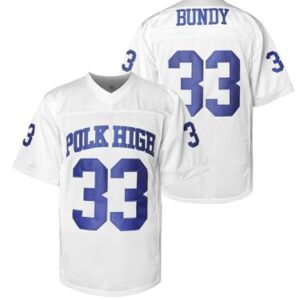 Camiseta masculina de futebol americano Al Bundy 33 Polk High P-3GG Azul, Branco, G (Equipamentos)