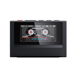 FiiO Leitor de áudio digital Echo Retro de alta resolução, leitor de música Bluetooth DAC duplo, saída balanceada de 4,4 mm, tela colorida, DAP portátil (preto) (Equipamentos)